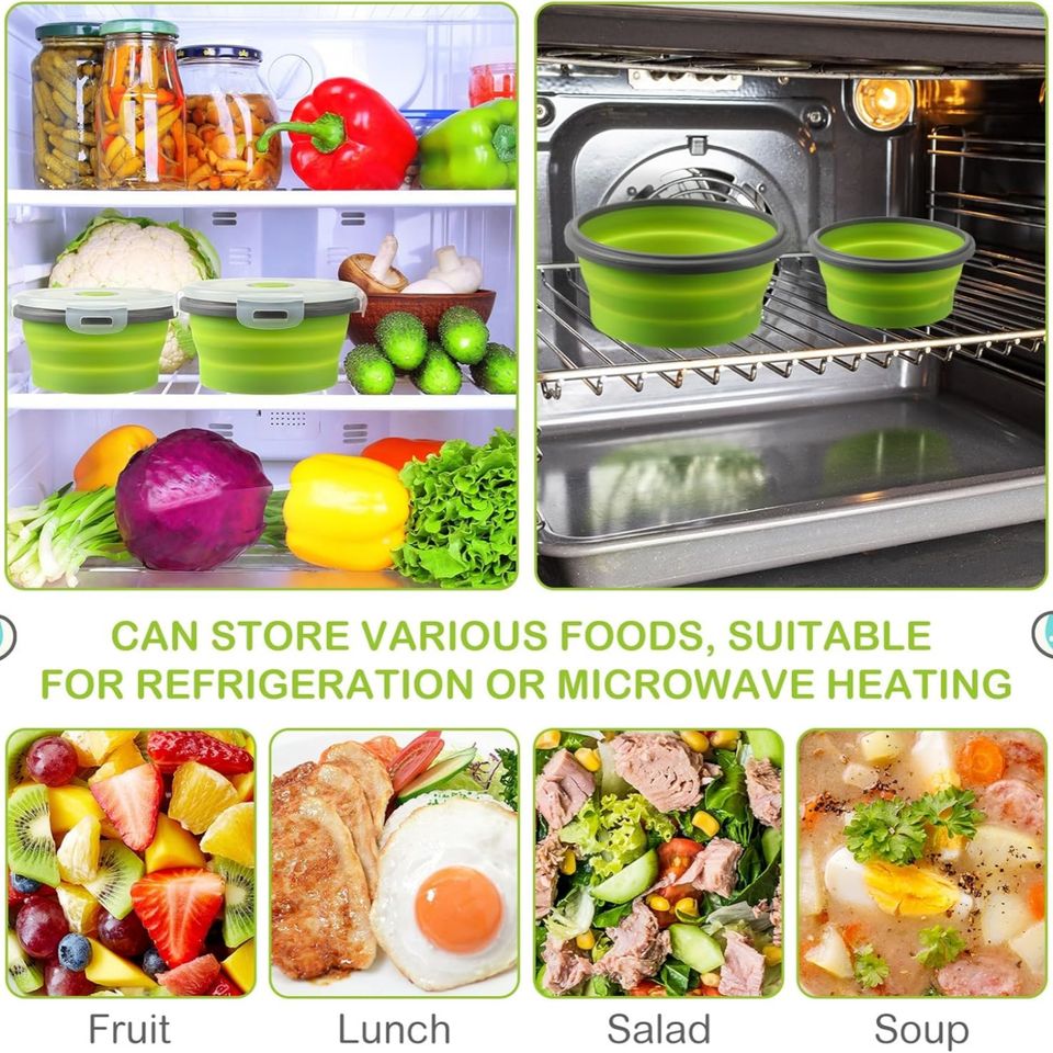 100% Food-Grade Silicone Foldable Bread Box - Round Shape