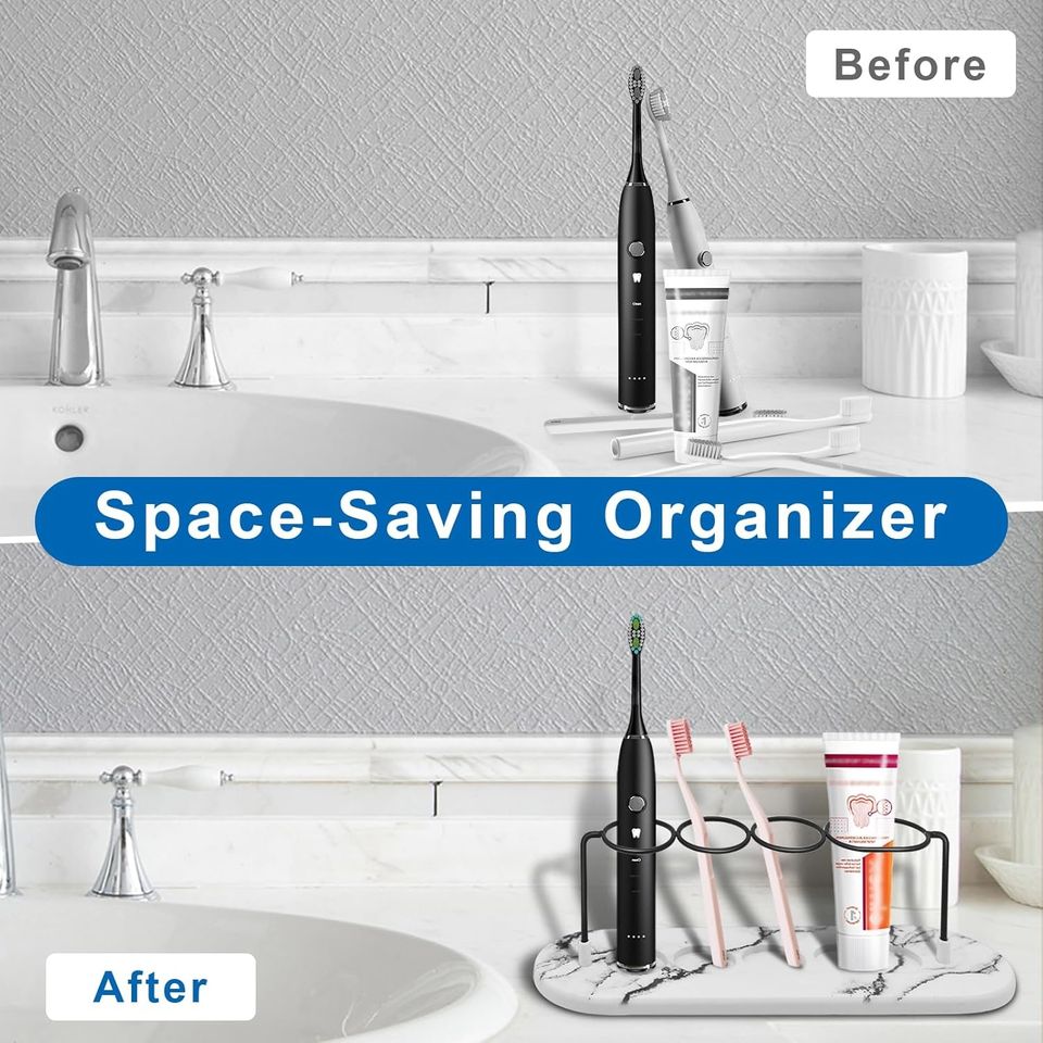 Premium Quality Instant Dry Diatomite Toothbrush Holder Stand Bathroom Organizer