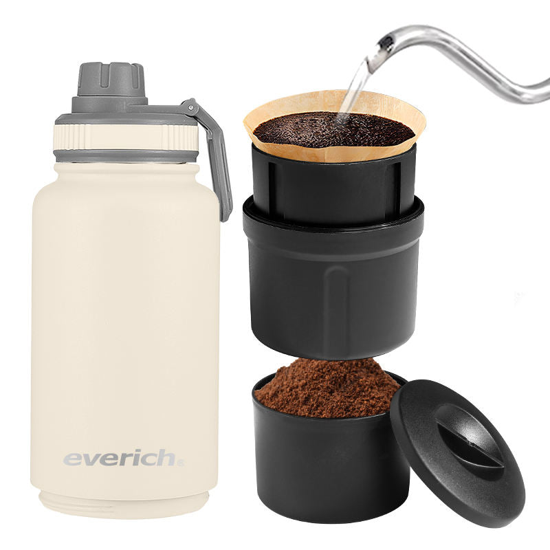 Everich Outdoor Cycling Stainless Steel Water Bottle with Coffee Brewing Kit