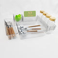 Clear Kitchen Drawer Organizer Set with Integrated Cabinet Organizer Stationery Cosmetic Organizer