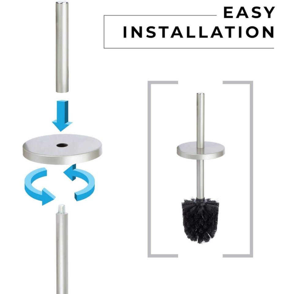 Premium Stainless Steel Standing Toilet Brush Set with Modern Design