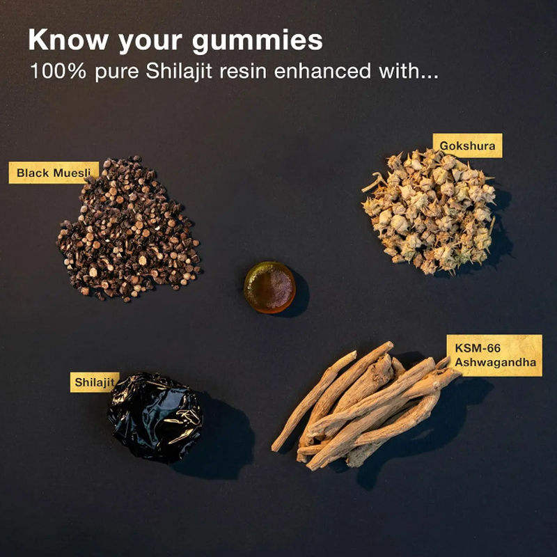 Premium 3-in-1 Shilajit Gummy Supplement Private Label, Pure 3000mg Himalayan Organic Shilajit Ashwagandha Gold Gummies in High-Quality