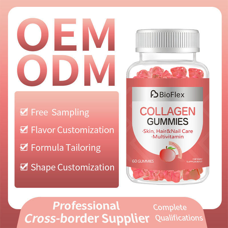 OEM Private Label Skin-Lightening Anti-Aging Collagen Gummies with Biotin, Vitamin C & E