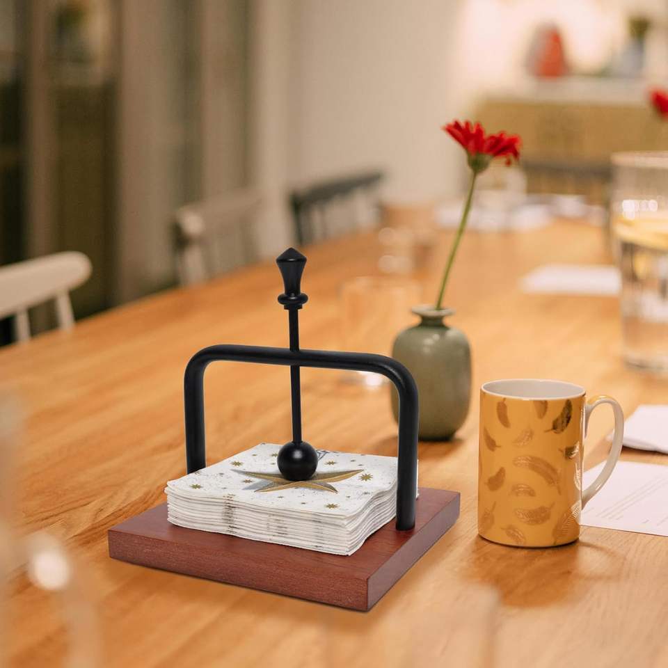 Modern Solid Wood Napkin Holder for Cafe, Hotel, and Home Tables - Western Restaurant Napkin Stand for Storage