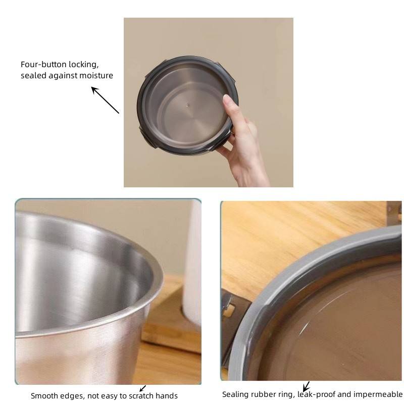 Sale 3/5 Piece Food Storage Container Set 304 Stainless Steel with Lid for Kitchen/Breakfast/Travel