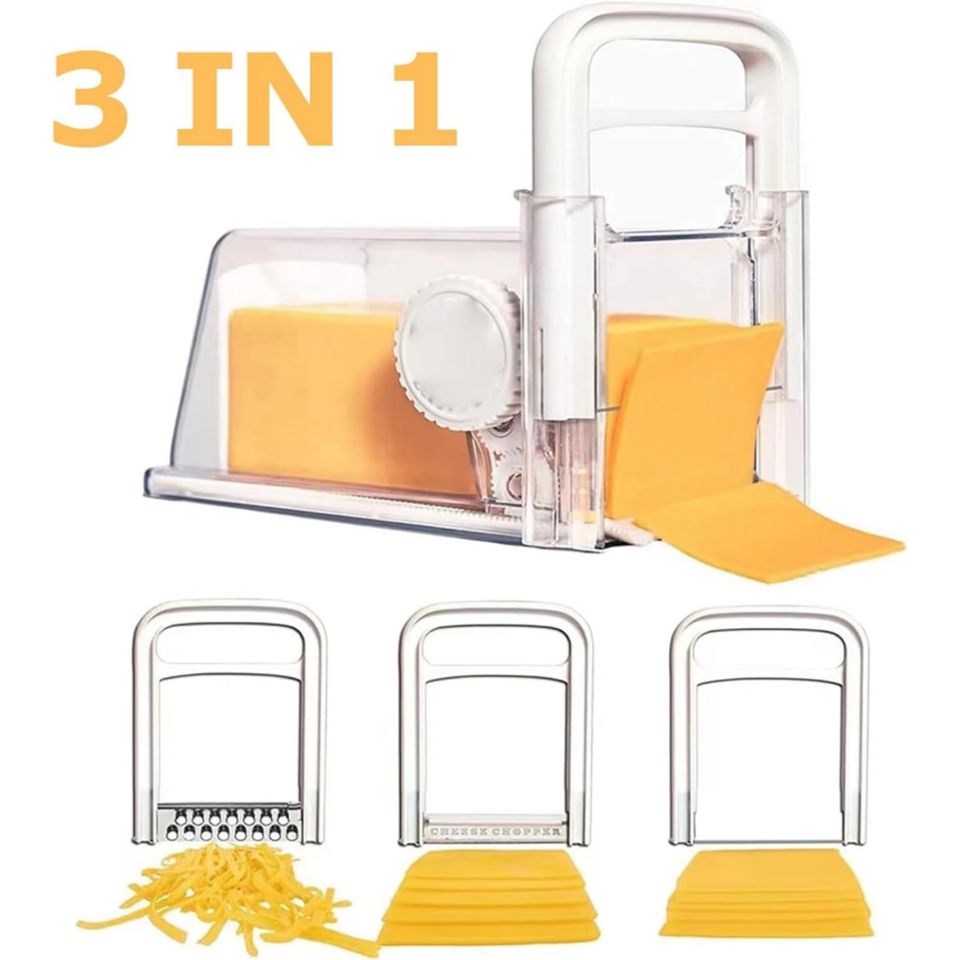 Practical Kitchen Cheese Grater Plastic Cheese Tool with Handle and Attachable Blade for Easy Use