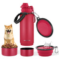 2-in-1 Insulated Water Bottle with Phone Holder and Pet Bowl | 32oz Stainless Steel BPA-Free Design