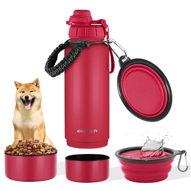 2-in-1 Insulated Water Bottle with Phone Holder and Pet Bowl | 32oz Stainless Steel BPA-Free Design