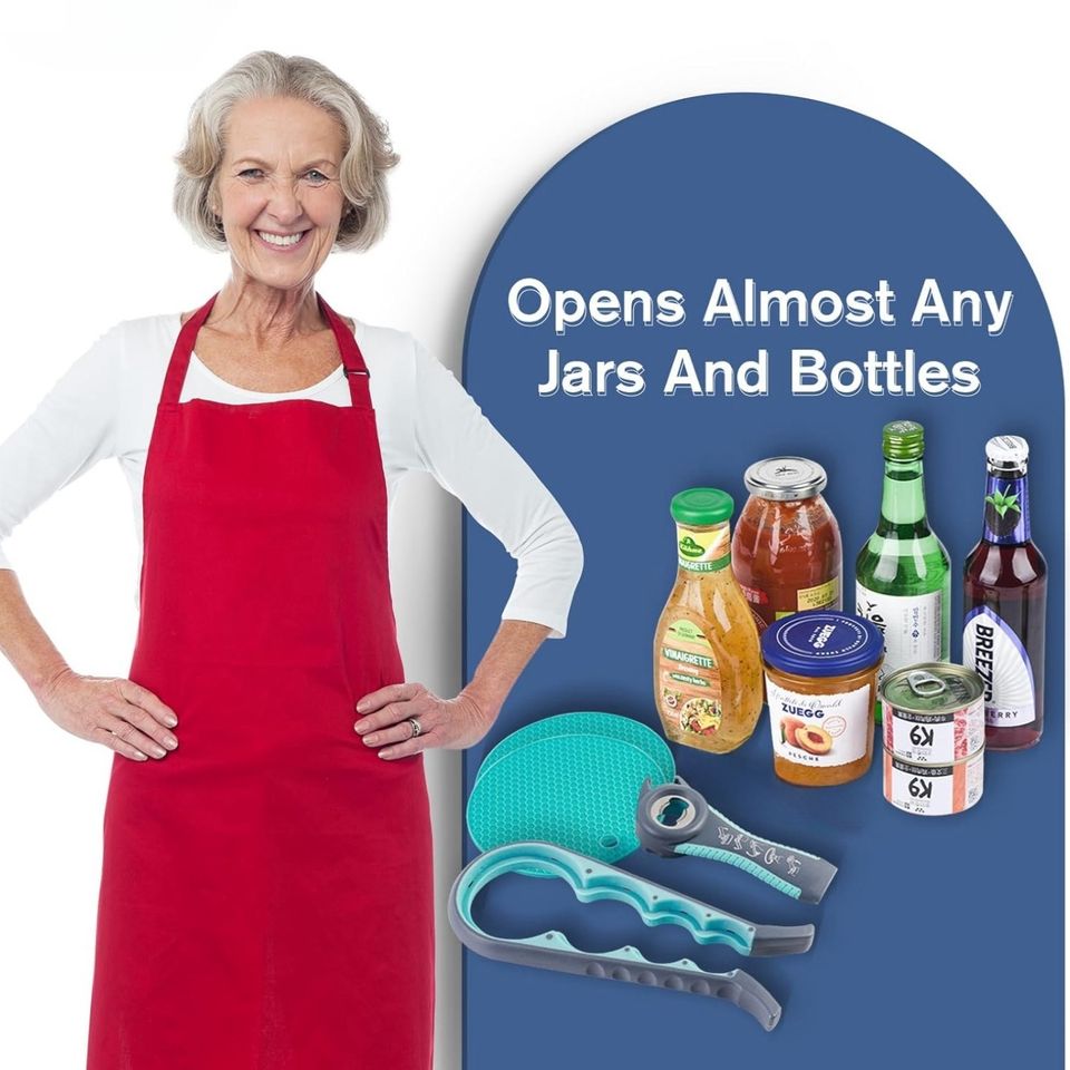 5-in-1 Multifunctional Bottle and Jar Opener for Seniors with Arthritis