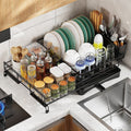 Kitchen Sink Rack and Dish Shelf, Utensil and Cup Storage Rack, Retractable Worktop and Chopsticks Holder