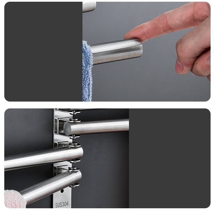 Modern Stainless Steel Bathroom Towel Holder Shelf