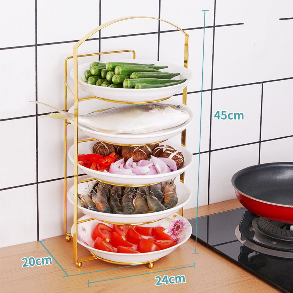 Multifunctional Dish Rack with 5-Tier Storage for Kitchen