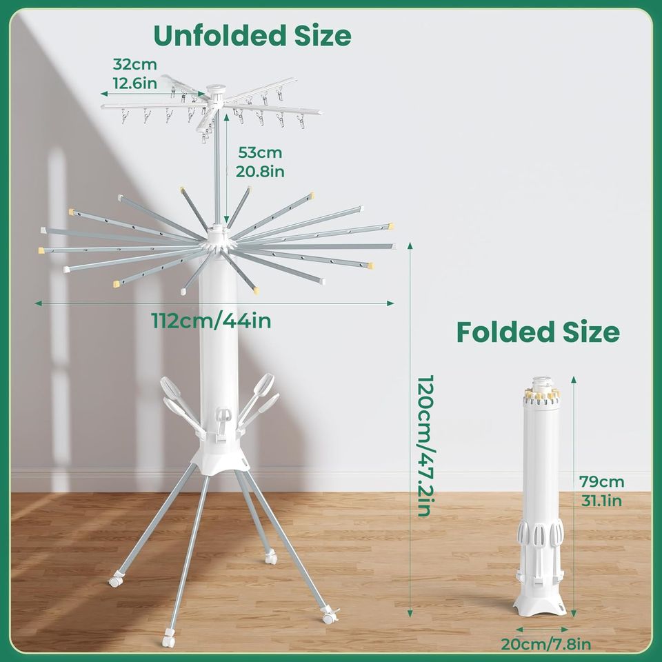 Collapsible Laundry Drying Rack with Adjustable Shelves and Rust-Resistant Carbon Steel Construction