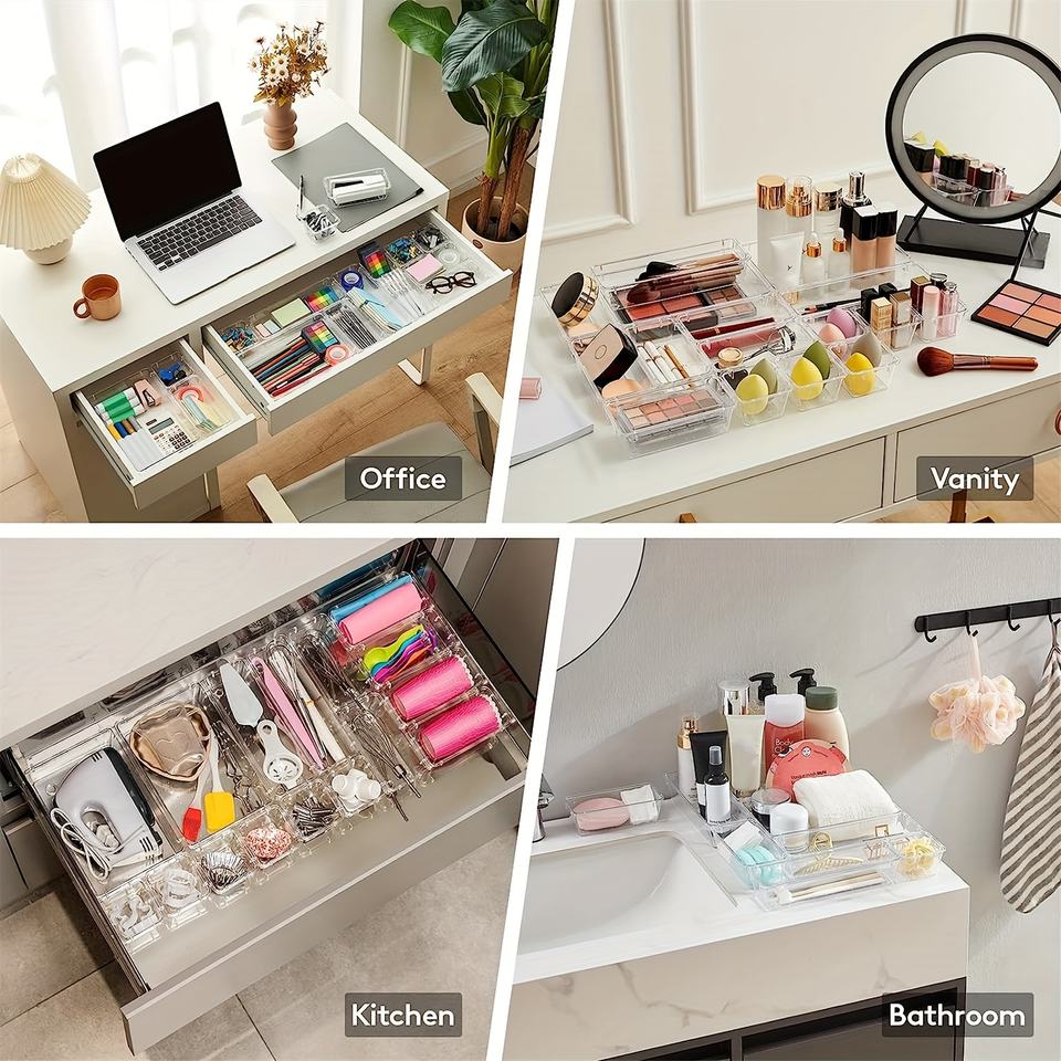 Multifunctional Drawer Organizer for Jewelry, Cosmetics, Kitchen Tools