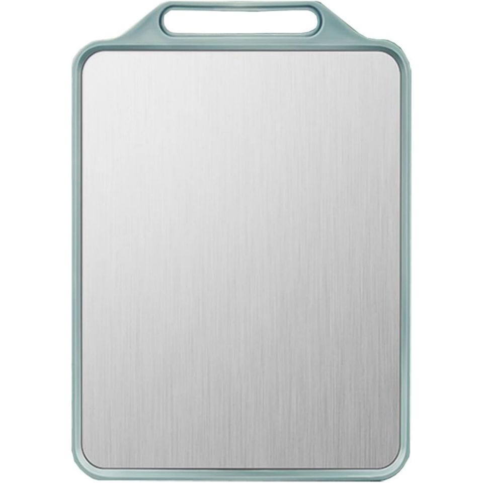 Double-Sided Stainless Steel Cutting Board – Thawing Fruit, Mold-Resistant, Antibacterial, for Kitchen & Dorm