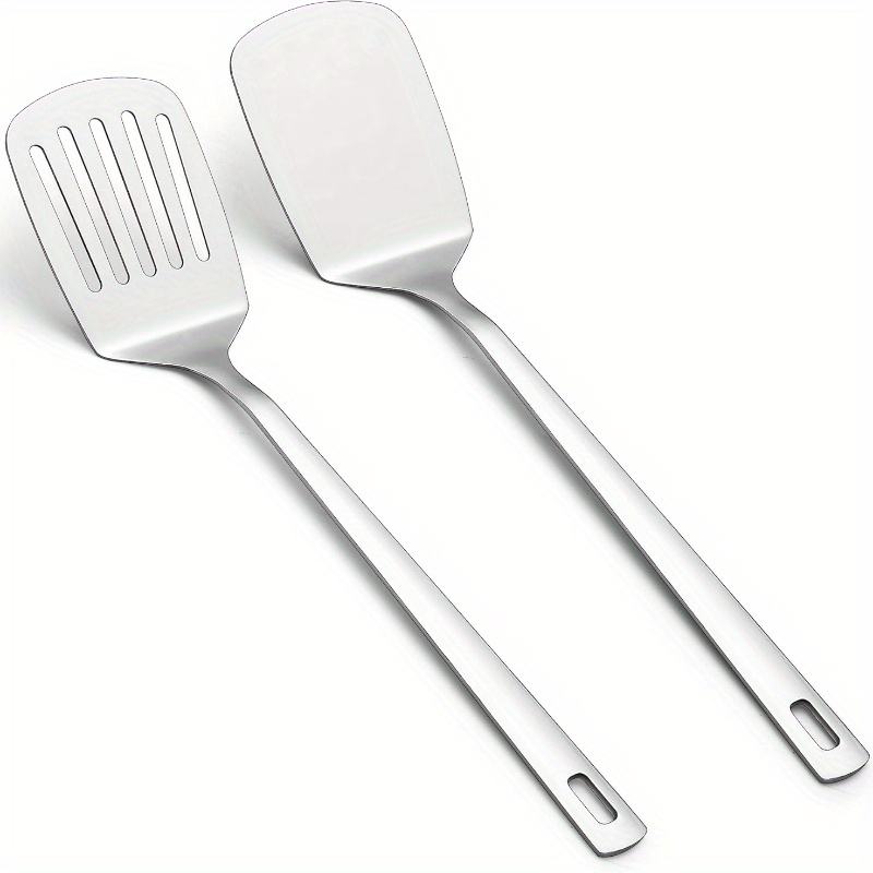 2-Pack Stainless Steel Spatula Set for Non-Stick Pans, Dishwasher Safe, Easy to Clean