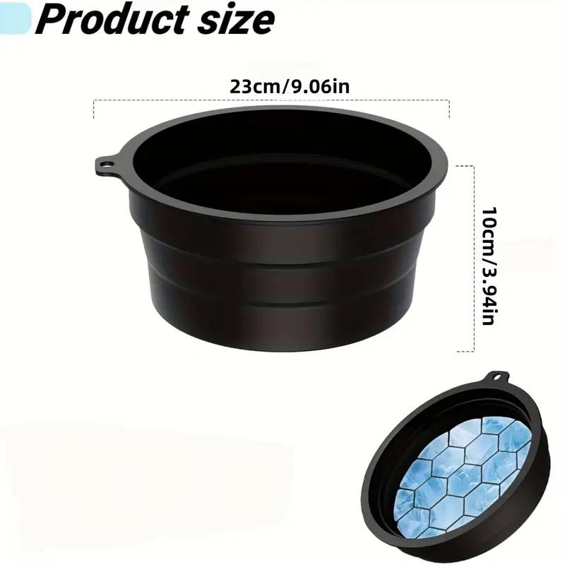 Collapsible Ice Basin with Built-In Ice Cube Tray - Portable Silicone Cooling Basin, Durable, Travel-Friendly Design