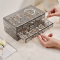 Modern Transparent Jewelry Storage Box with Drawers for Rings Earrings Necklaces Large Capacity Acrylic Organizer 72 Compartments
