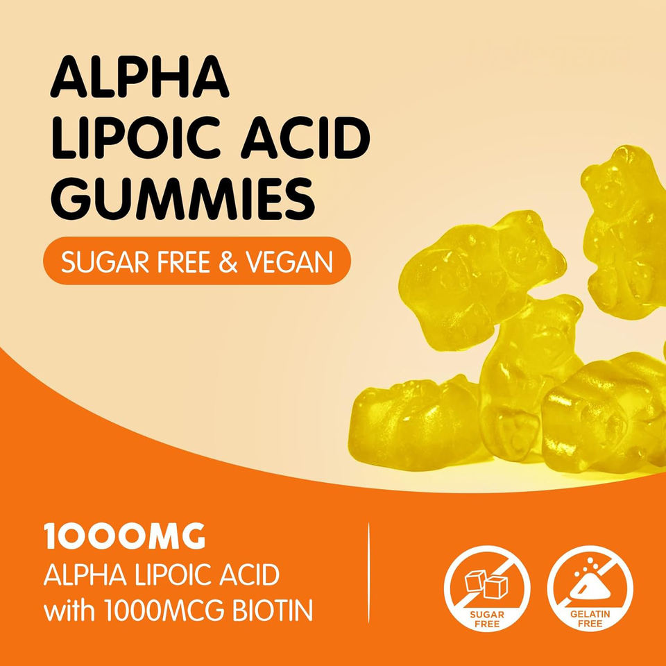 Highly Absorbent 1000mg Alpha-Lipoic Acid & 1000mg Biotin Softgel Capsules for Adults
