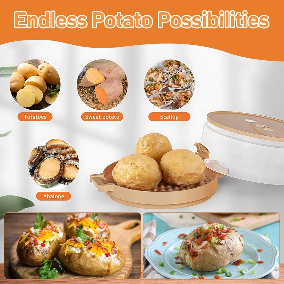 Microwave Safe Plastic Fresh-keeping Lazy Artifact Oven Baked Potato Cooker with Bacon Baking Boxes Utensils