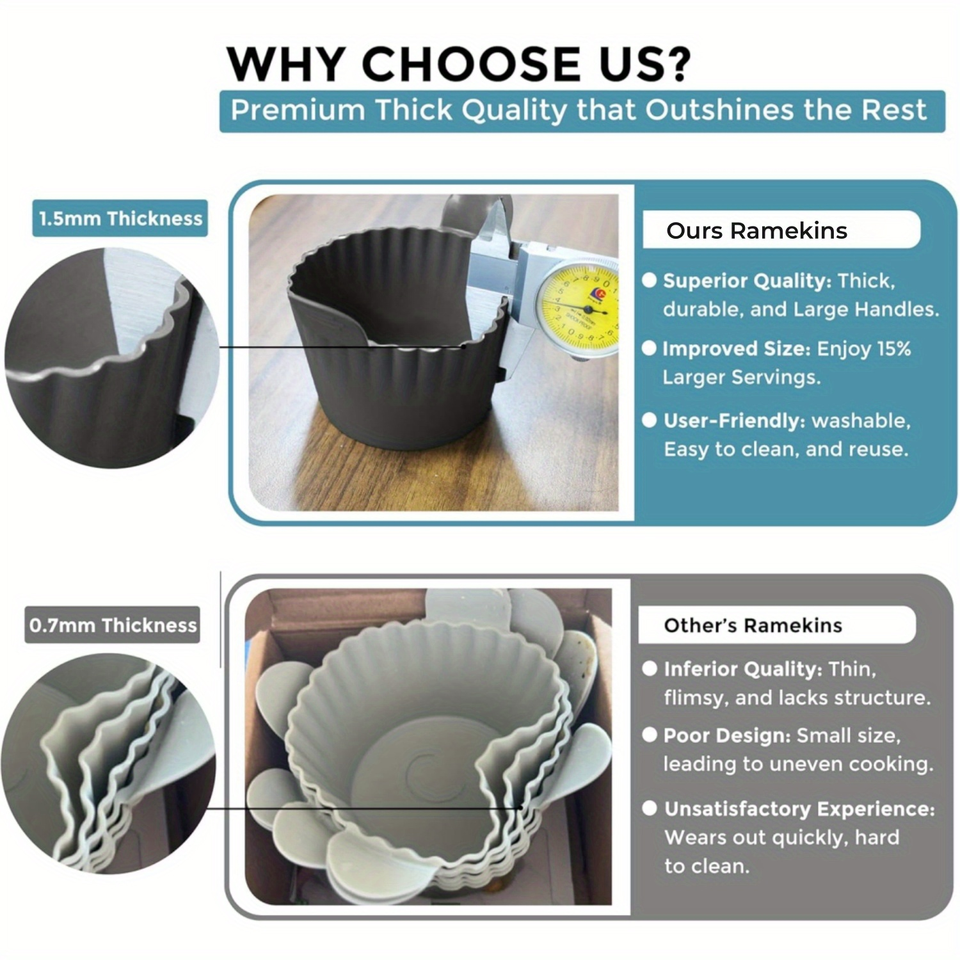 Premium Silicone Air Fryer with Double Thickness Muffin Pan & Pans Set Accessory, Large Capacity Baking Mold