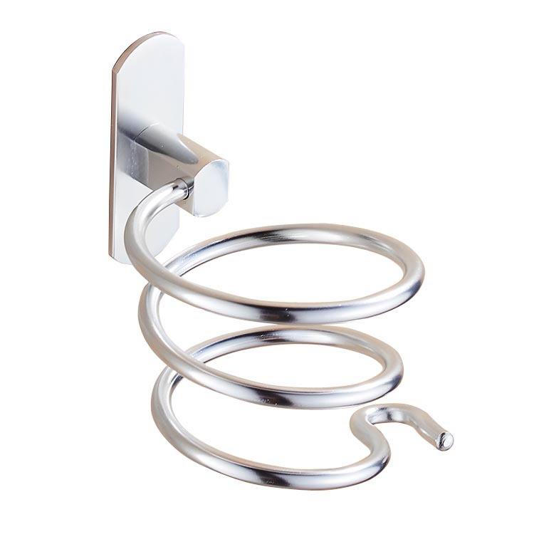 Aluminum Hair Dryer Holder Self-Adhesive Hair Dryer Storage Shelf for Bathroom Shelves