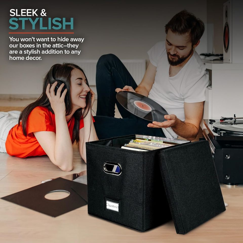 Durable Multi-Purpose Storage Boxes for Vinyl Records