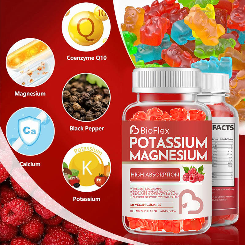 Bioflex Kalium-Magnesium-Gummibärchen mit Coenzym Q10, Zink, Natrium & Vitamin D3 für Erwachsene