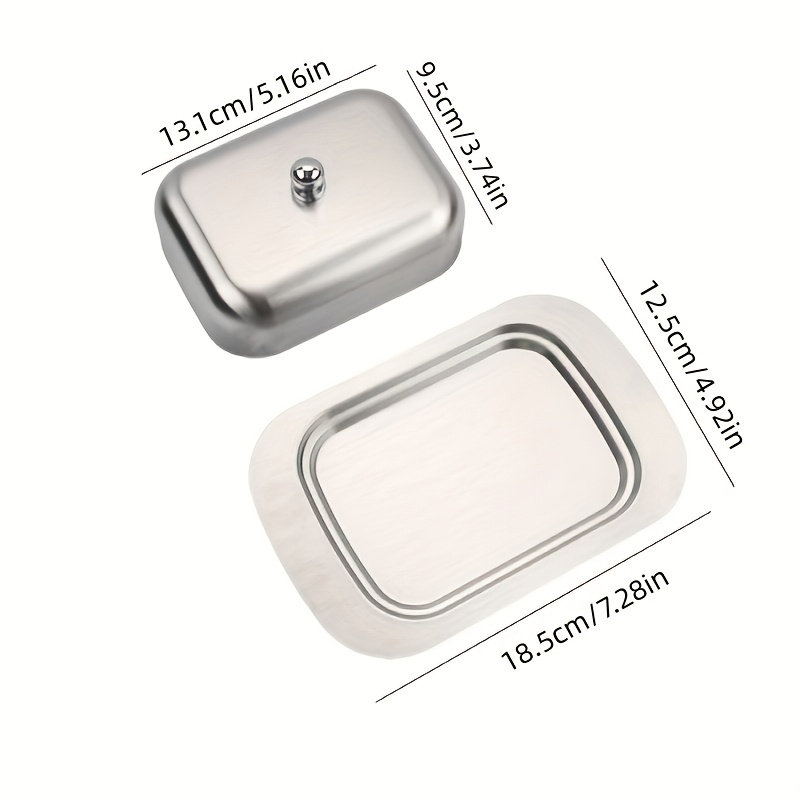 Stainless Steel Eco-Friendly Multifunctional Butter Dish Cheese Storage Container with Lid and Handle for Food Storage