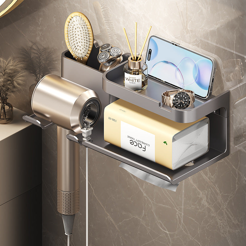 Modern Hair Dryer Rack Wall Mount for Home and Hotel Bathroom