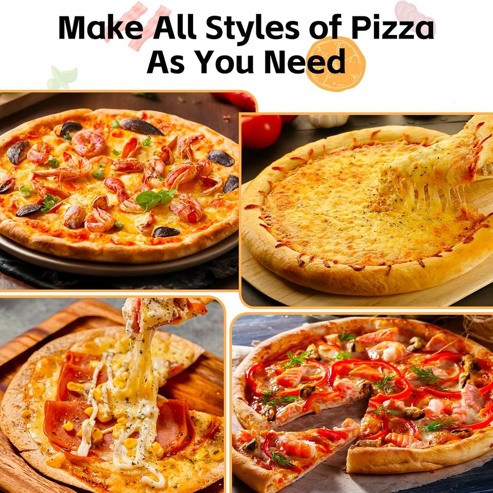 3-Piece Sustainable Stainless Steel Pizza Cutter Set with Wooden Handle