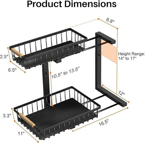 Adjustable Under-Sink Storage Rack and Spice Organizer