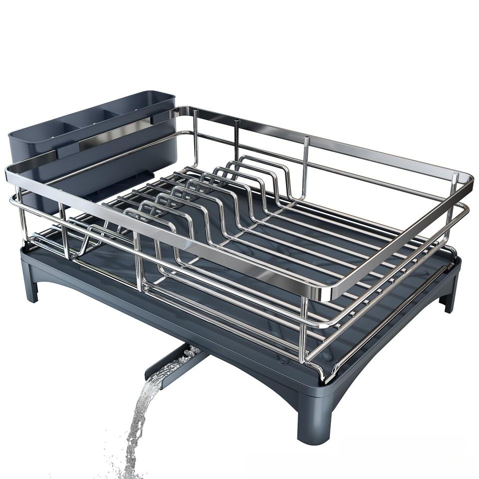 Stainless Steel Dish Drain Rack Organizer for Kitchen Countertop