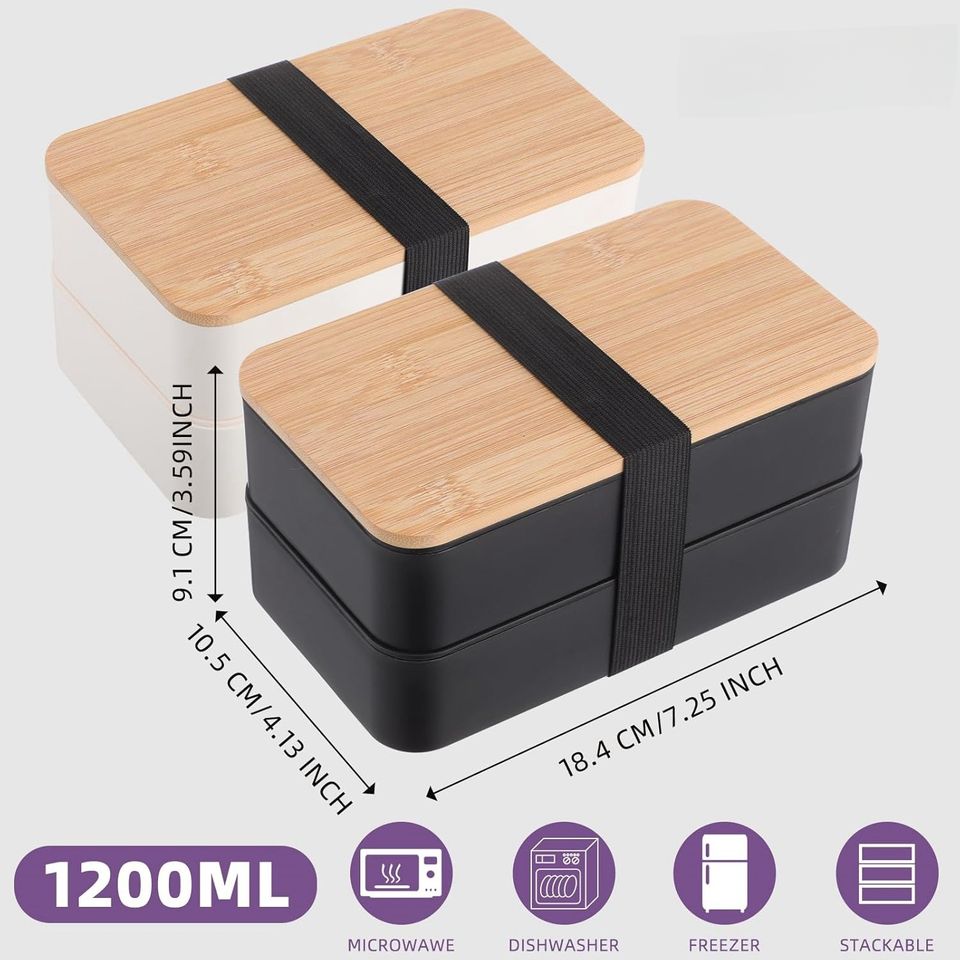 High-Quality BPA-Free Double-Layered Bread Box with Reusable Bamboo Lid