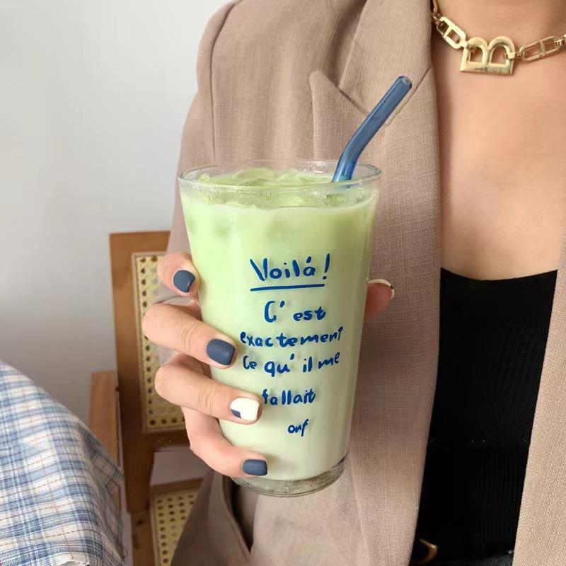 High-Quality Coffee Sweet Cup Glass Mug for Tea with Lid and Straw High-colorful Ins-Water Mug with Large Capacity