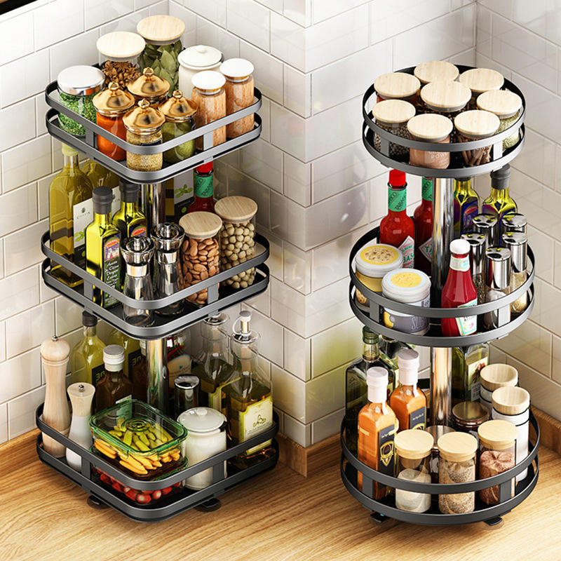 360 Rotating Kitchen Storage Organizer Spice Rack