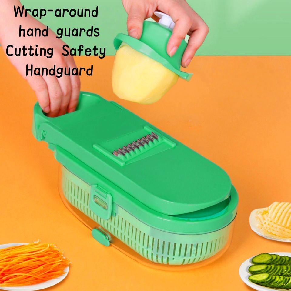 Modern Vegetable Chopper with Container, Stainless Steel Blade Onion Cutter Egg Slicer French Fry Potato Cutter, Kitchen Tool