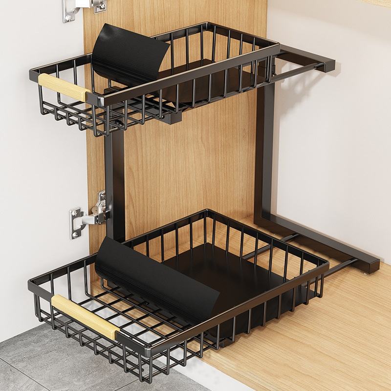Extendable Storage Holder for Folding Spice Rack Made of Carbon Steel