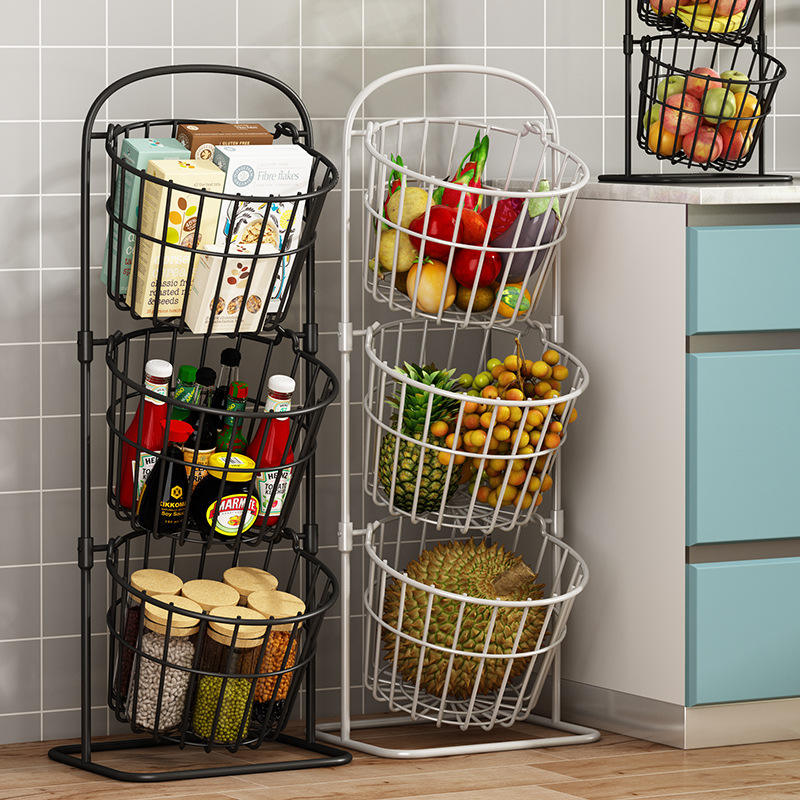 3-Layer Metal Basket Vegetable Storage Rack