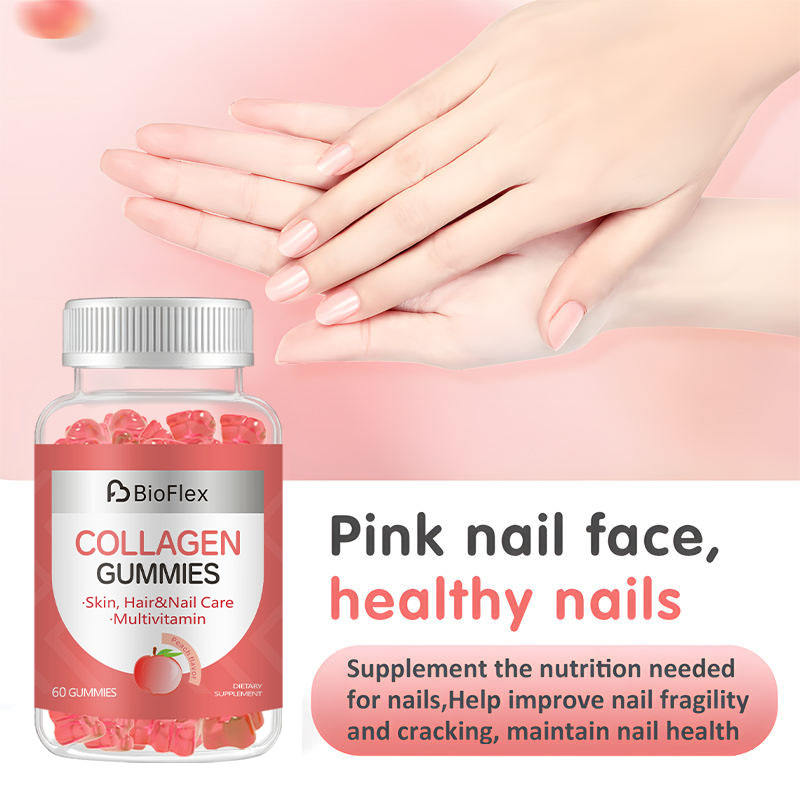 OEM Private Label Skin-Lightening Anti-Aging Collagen Gummies with Biotin, Vitamin C & E