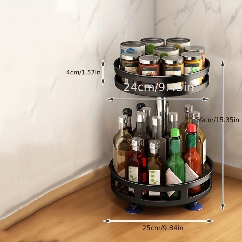 Rotating Kitchen Metal Spice Rack Spice Storage Organizer Spice Jar Organizer for Kitchen Accessories