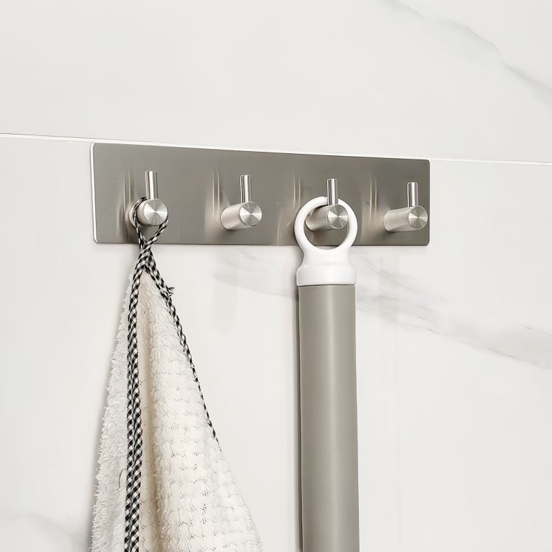 304 Stainless Steel Wall-mounted Key Holder with 4 Sturdy Hooks, Key Organizer