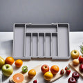 Expandable Kitchen Utensil Tray Plastic Utensil Organizer for Home Use Cutlery Drawer Organizer