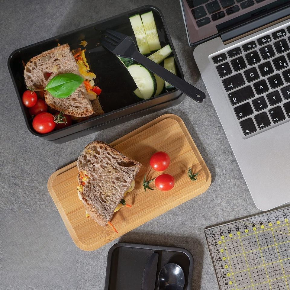 High-Quality BPA-Free Double-Layered Bread Box with Reusable Bamboo Lid