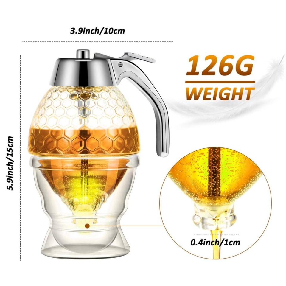 Plastic Honey and Syrup Dispenser with Lid