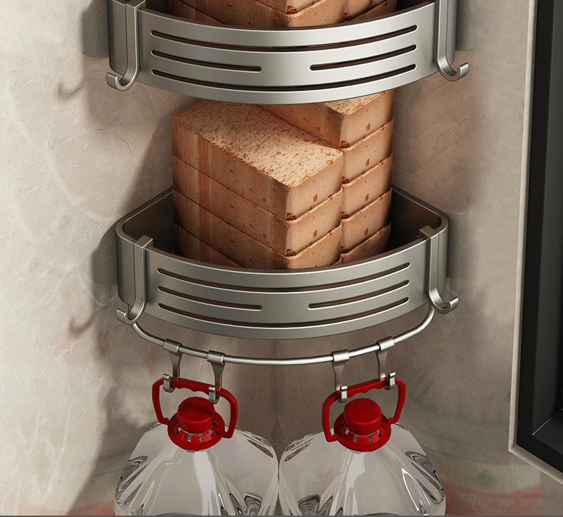 Hot Sale Multi Aluminum Wand Holder Rack Storage Shower Caddy Bathroom Corner Shelf