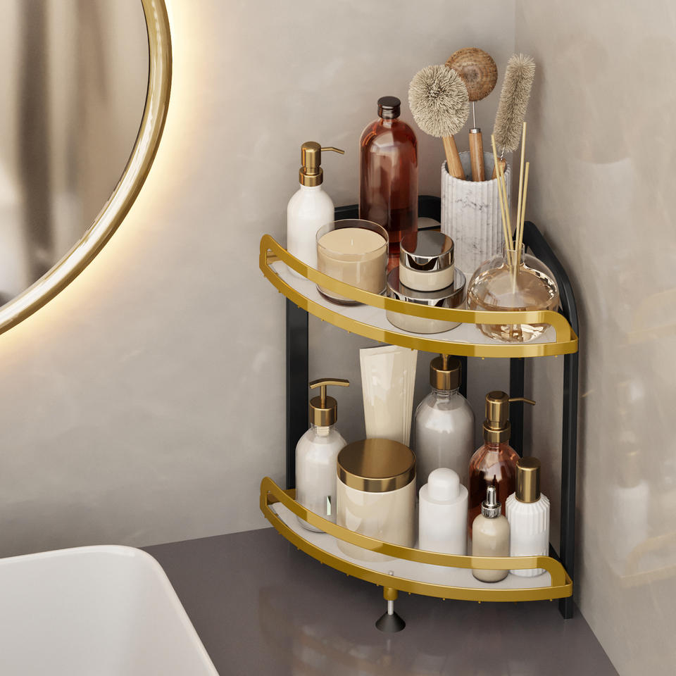 Bathroom Corner Shelf Cosmetic Storage Organizer Makeup Holder Shower Caddy