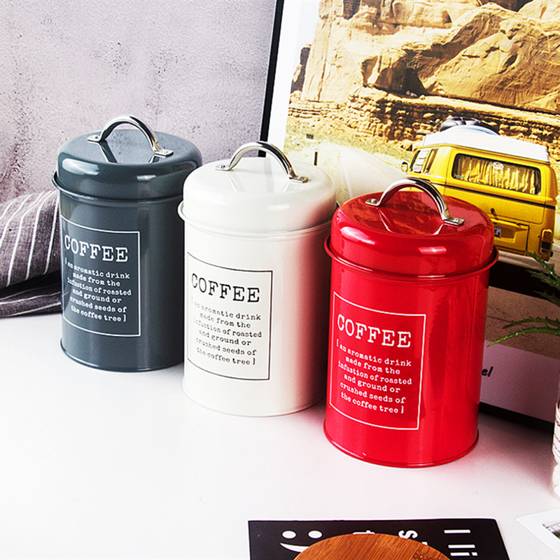 Nordic Style Airtight Metal Storage Container for Coffee Beans, Tea, Nuts, Snacks, and Candy