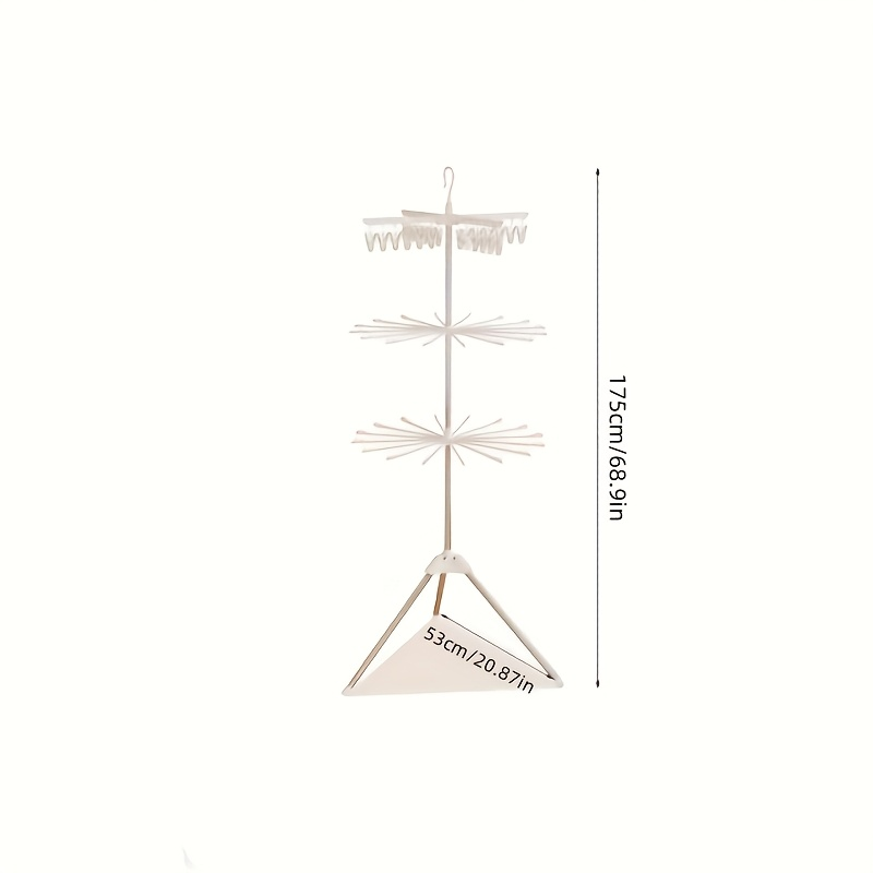 Foldable Laundry Stand with 2/3 Levels and 3 Legs and Rotating Hanger Arms - Space-Saving Laundry Dryer for Indoor and Outdoor Use