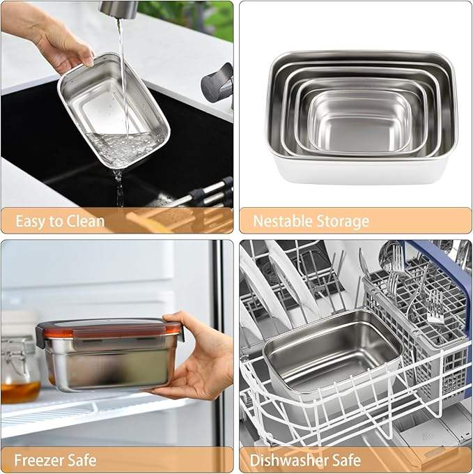 Stainless Steel Fresh-keeping Box with Transparent Lid